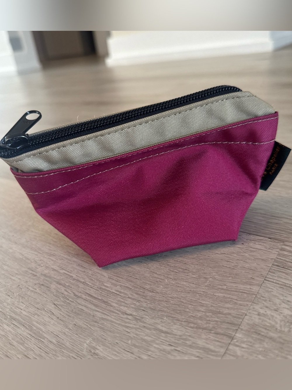 Herve chapelier Mini Cosmetic Bag Purple Nylon Change Holder Wallet Paris Zipper